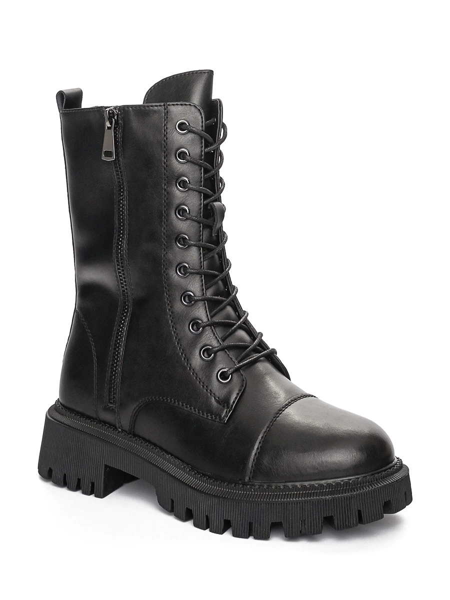 Черные ботинки в стиле милитари